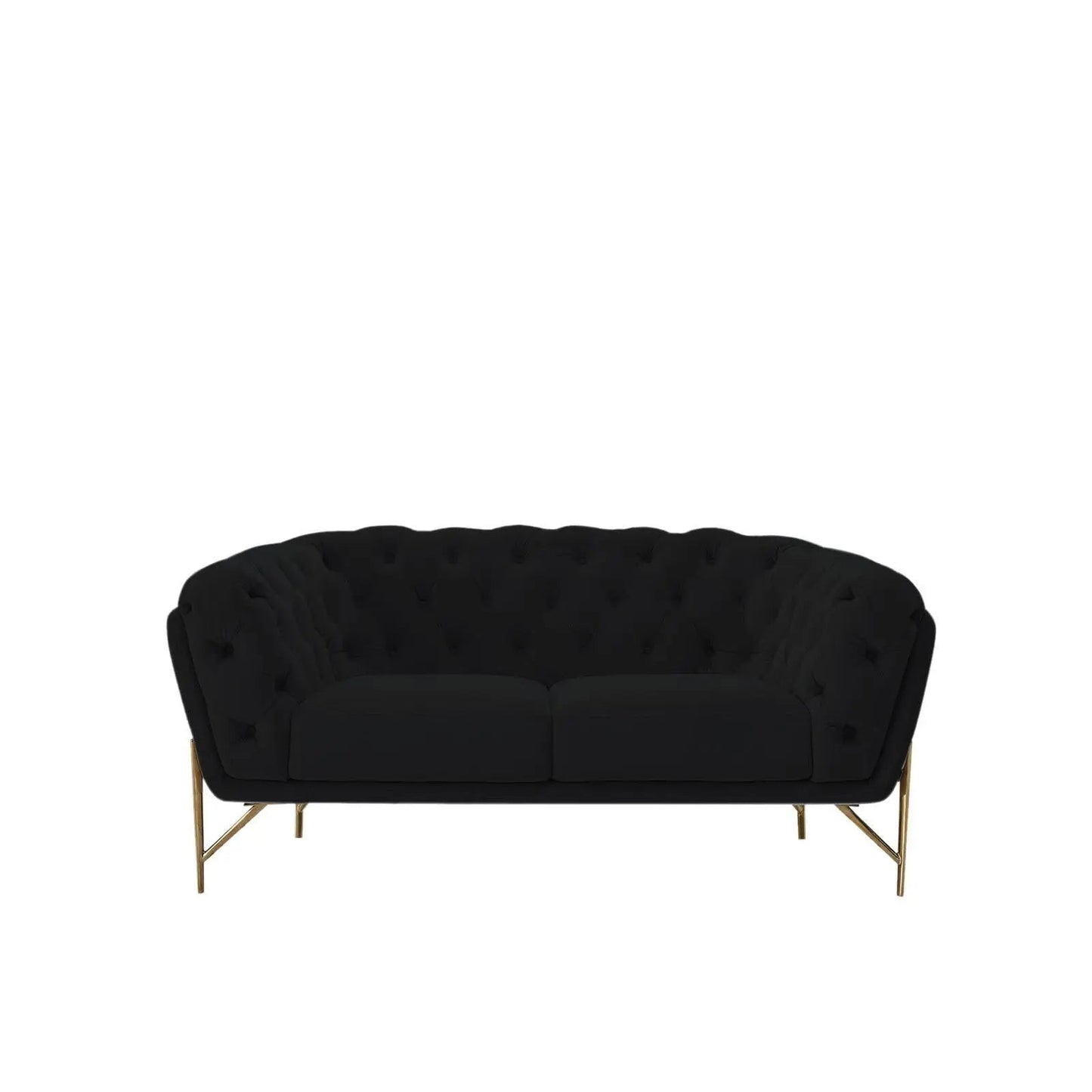 Sofia Gold-Accent Sofa Set – Black