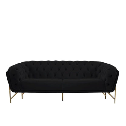 Sofia Gold-Accent Sofa Set – Black