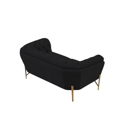 Sofia Gold-Accent Sofa Set – Black