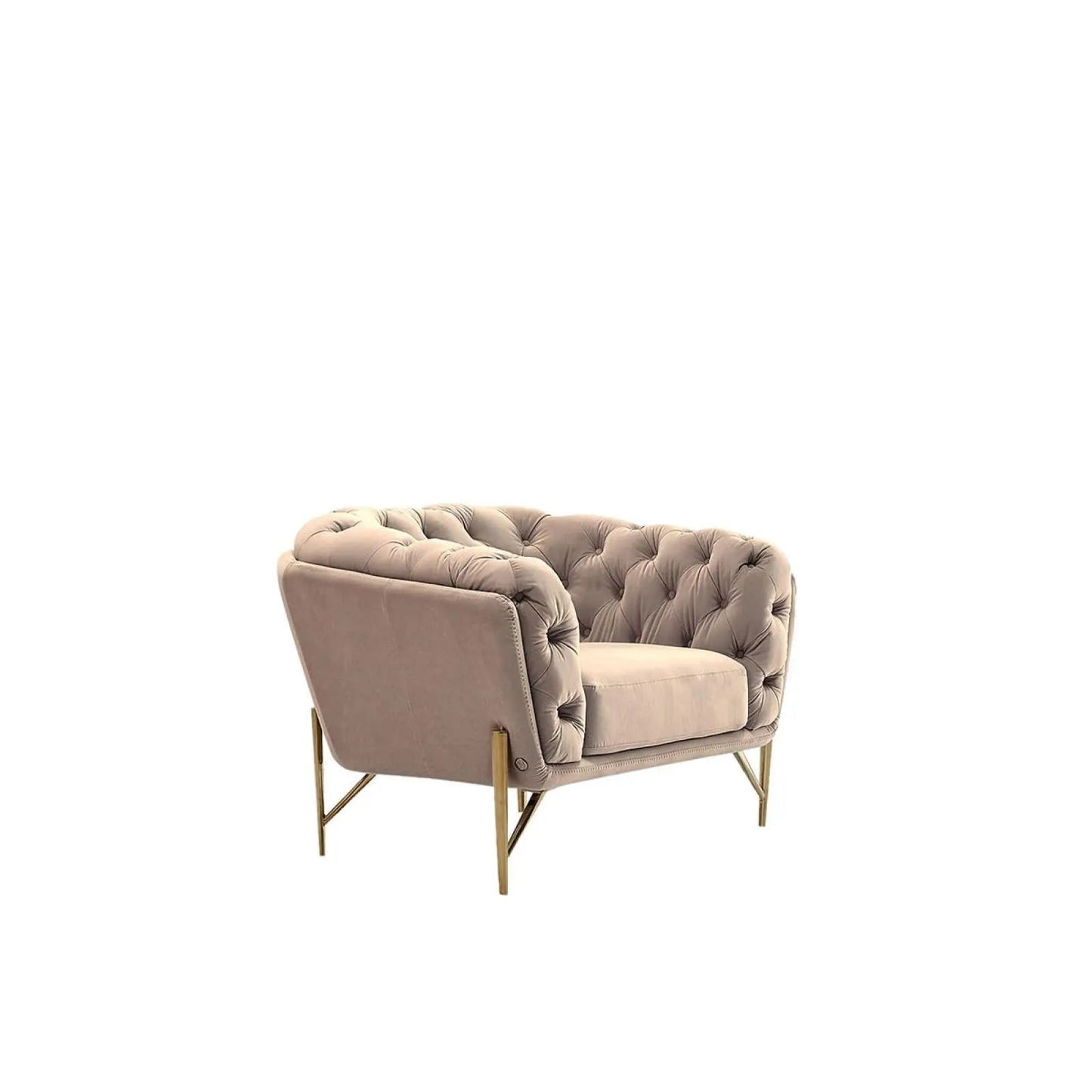Sofia Gold-Accent Sofa Set – Taupe