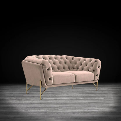 Sofia Gold-Accent Sofa Set – Taupe