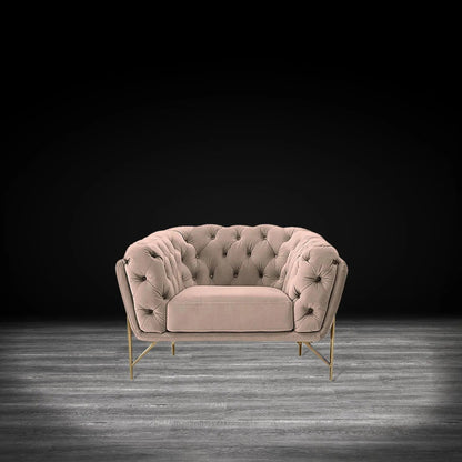 Sofia Gold-Accent Sofa Set – Taupe