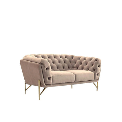 Sofia Gold-Accent Sofa Set – Taupe