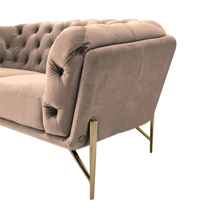 Sofia Gold-Accent Sofa Set – Taupe