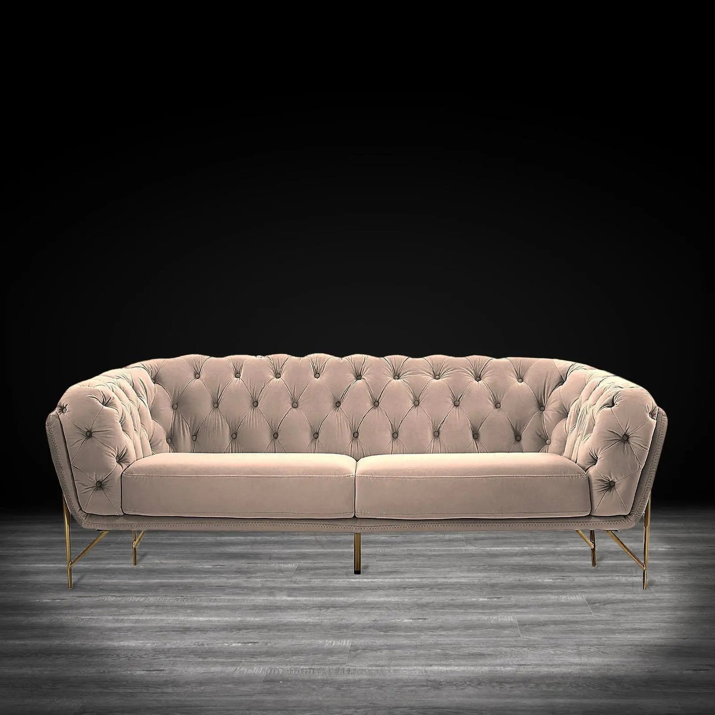 Sofia Gold-Accent Sofa Set – Taupe