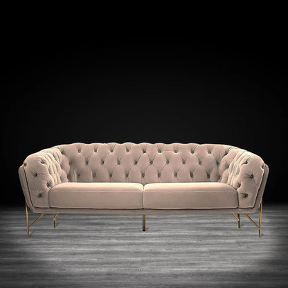 Sofia Gold-Accent Sofa Set – Taupe