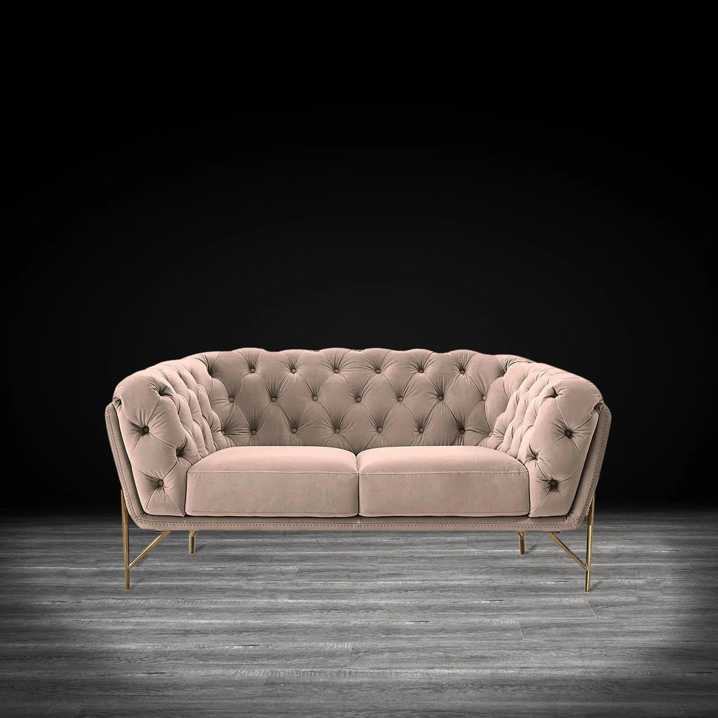 Sofia Gold-Accent Sofa Set – Taupe