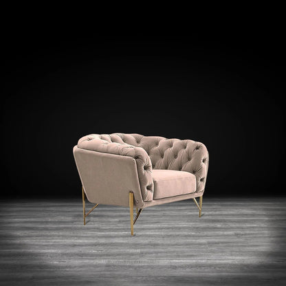 Sofia Gold-Accent Sofa Set – Taupe