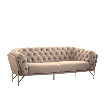 Sofia Gold-Accent Sofa Set – Taupe