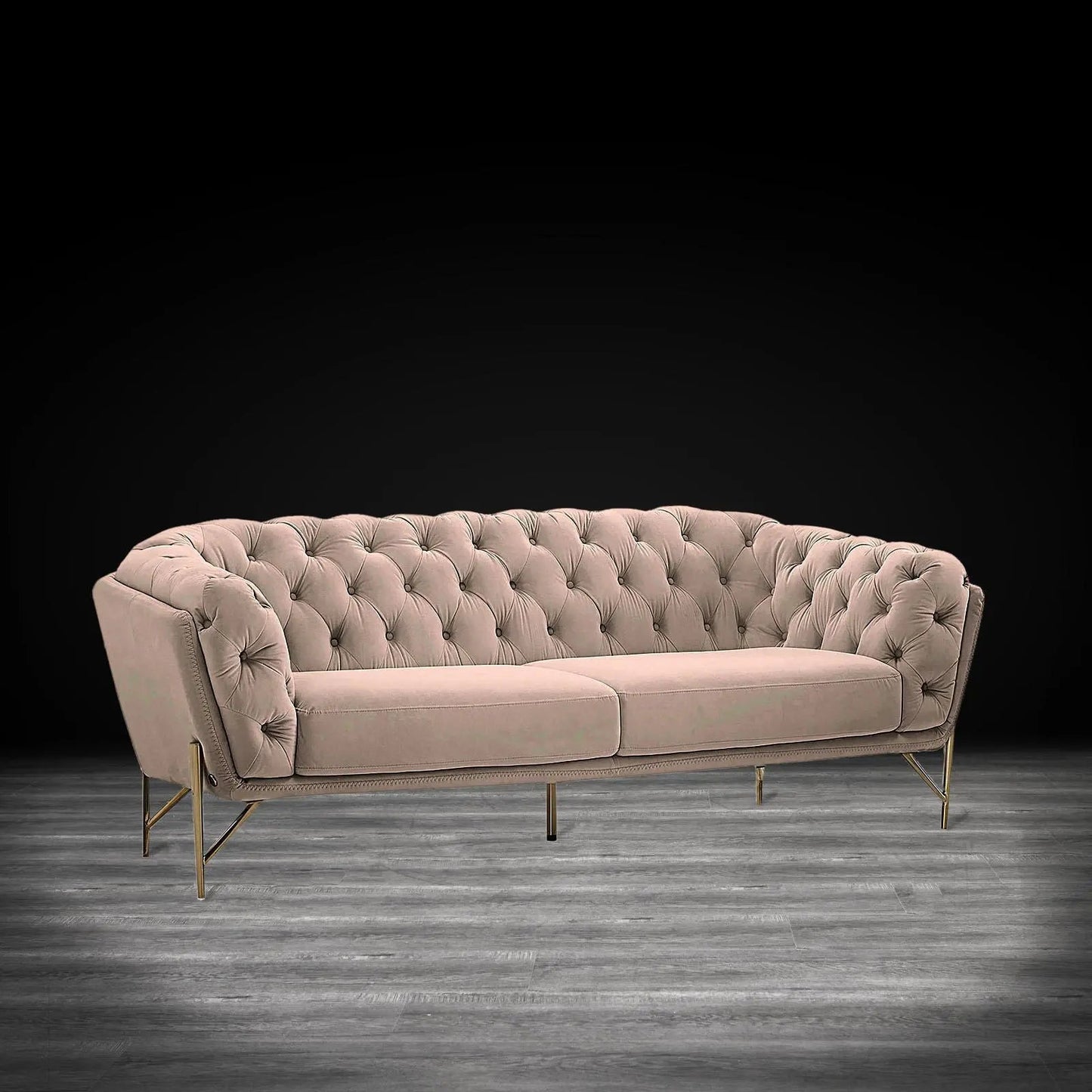 Sofia Gold-Accent Sofa Set – Taupe