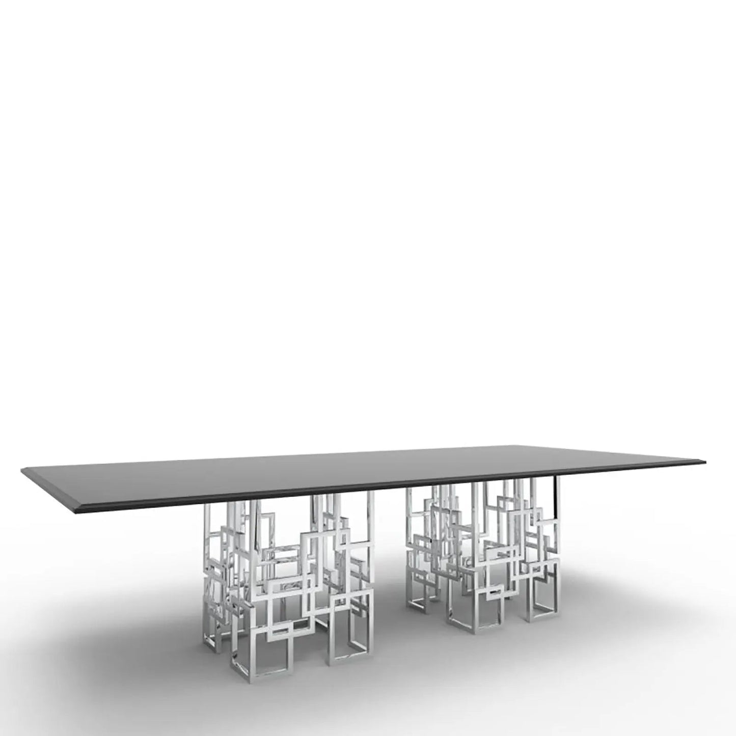Spectra Rect Polished Stainless Steel Base Dining Table