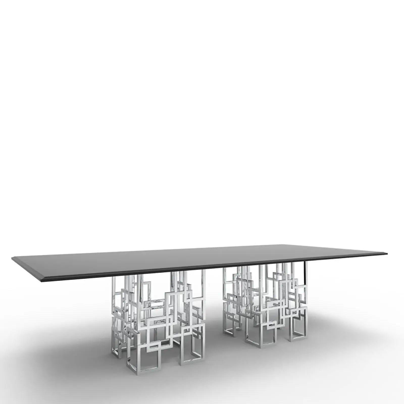 Spectra Rect Polished Stainless Steel Base Dining Table