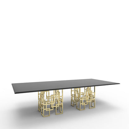 Spectra Rectangular Glass-Top Dining Table