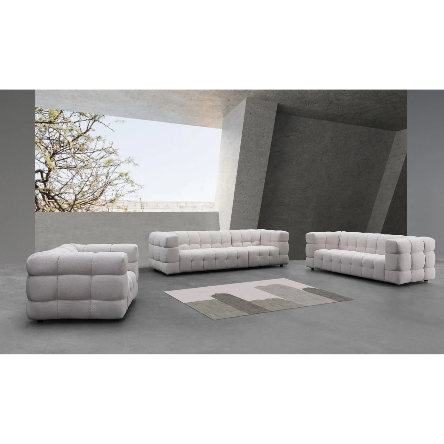 Theo Modern Sofa Set – Light Gray