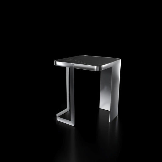 Tullio Smoked Silver Black End Table