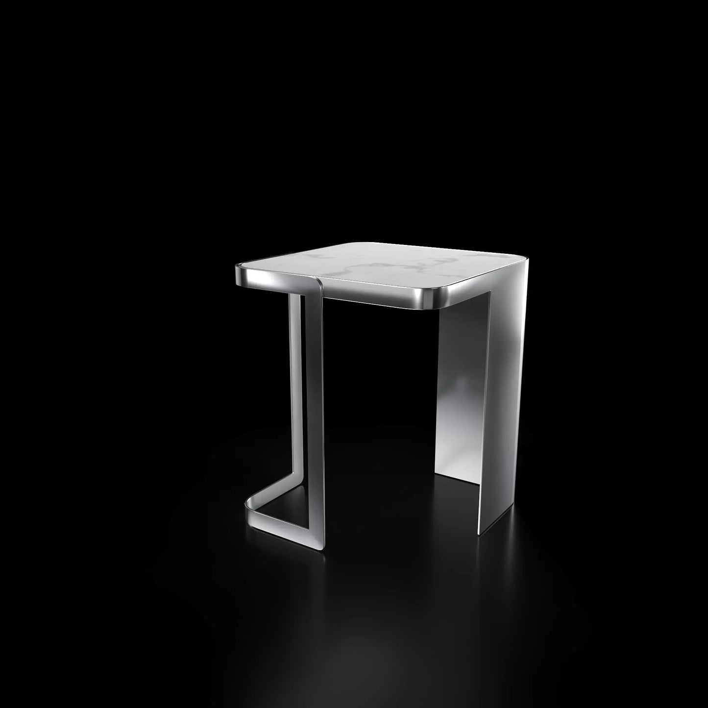 Tullio Smoked Silver White End Table