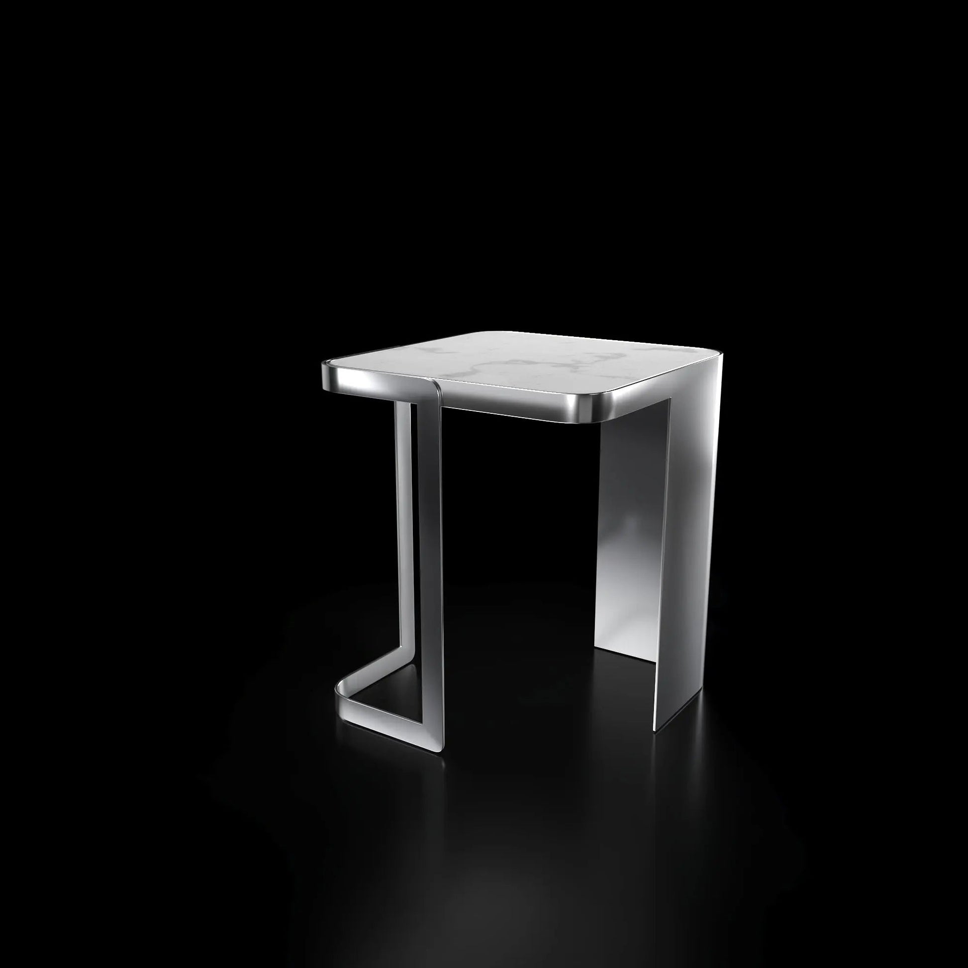 Tullio Smoked Silver White End Table