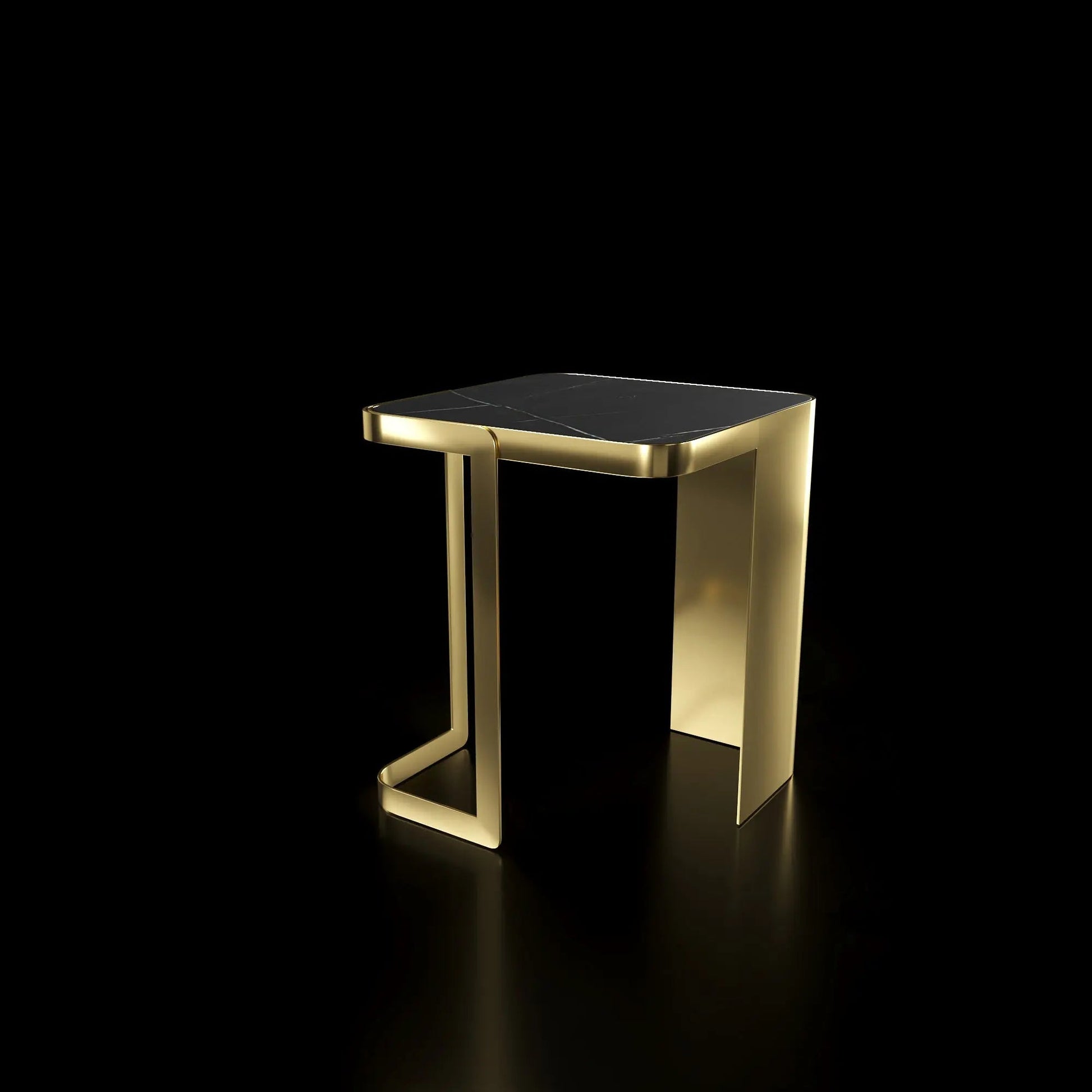 Tullio Titanium Gold Black End Table