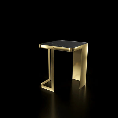 Tullio Titanium Gold Black End Table