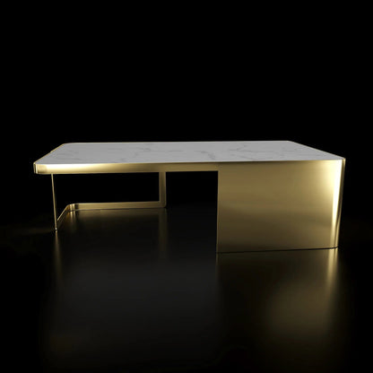 Tullio Titanium Gold Rectangular Coffee Table
