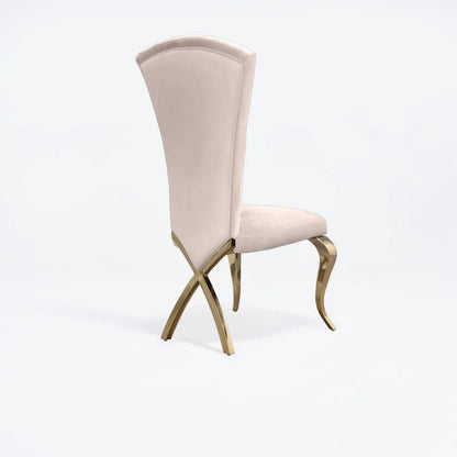 Valentino Titanium Gold Designer Dining Chair