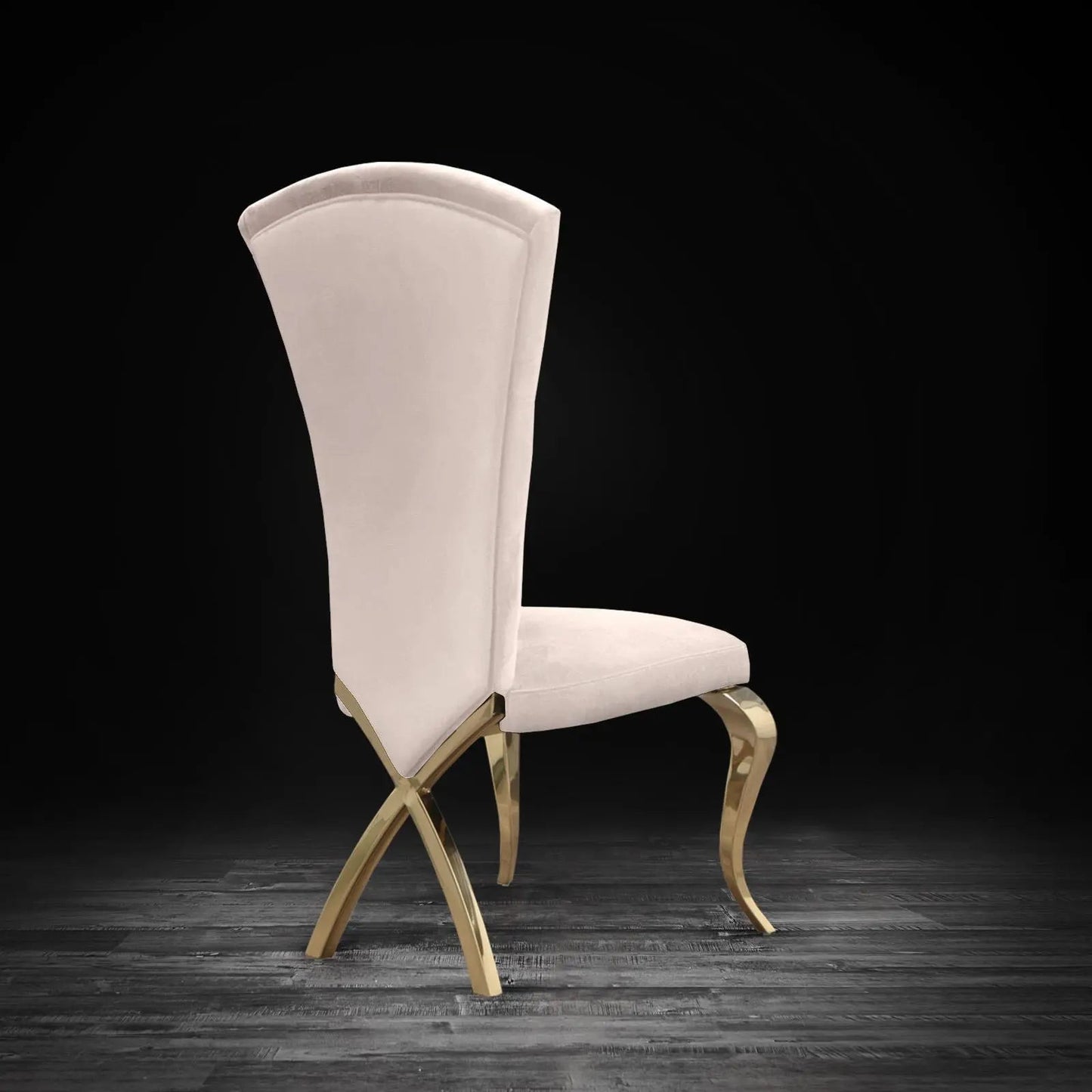 Valentino Titanium Gold Designer Dining Chair