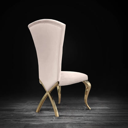 Valentino Titanium Gold Designer Dining Chair