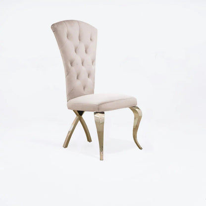 Valentino Titanium Gold Designer Dining Chair