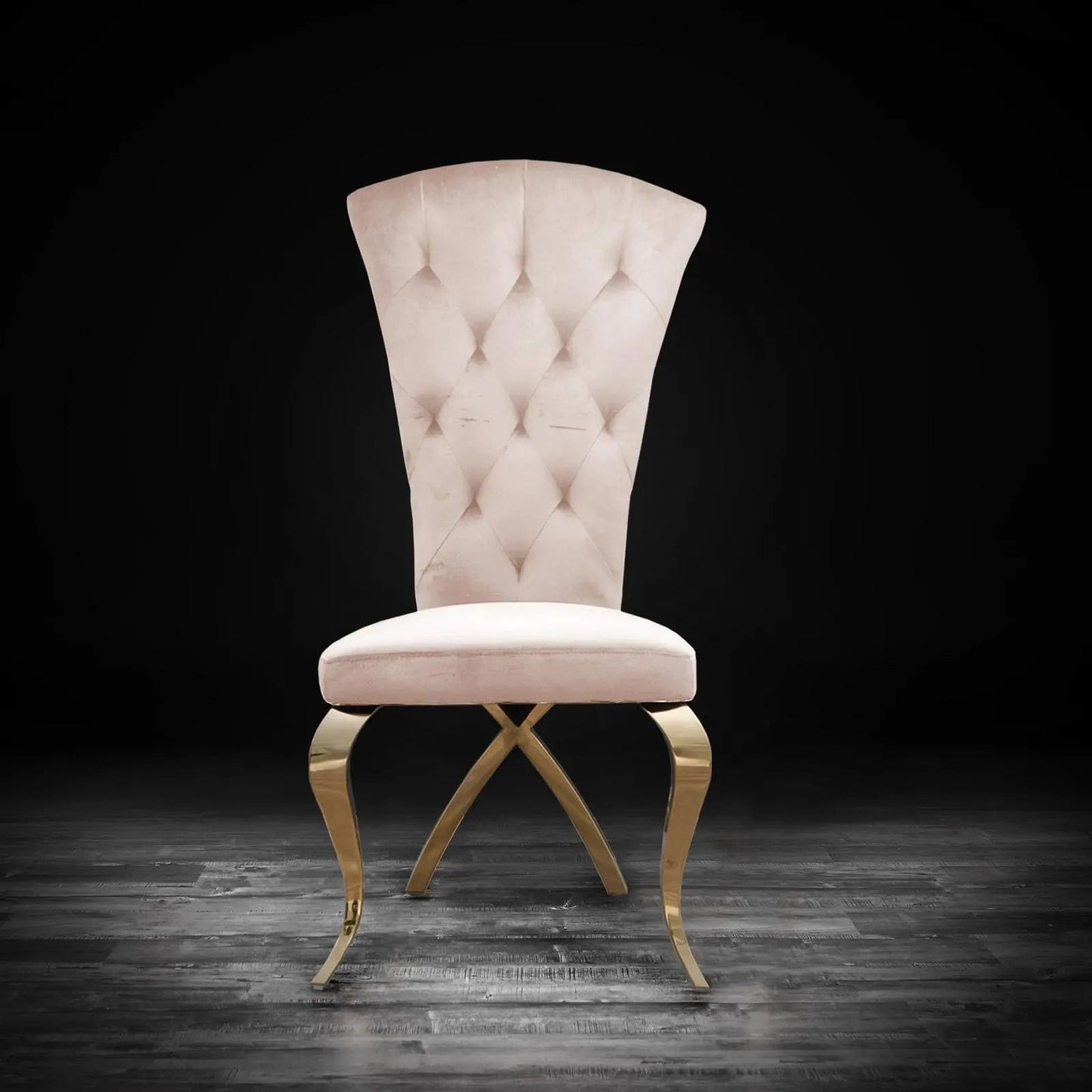 Valentino Titanium Gold Designer Dining Chair