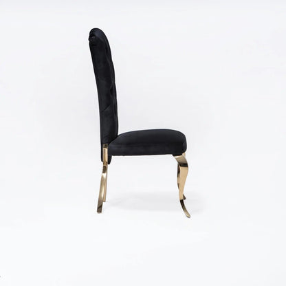 Valentino Titanium Gold Designer Dining Chair