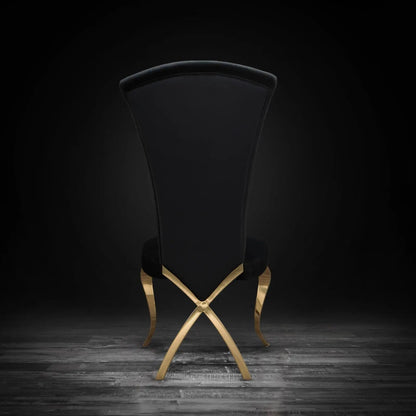 Valentino Titanium Gold Designer Dining Chair