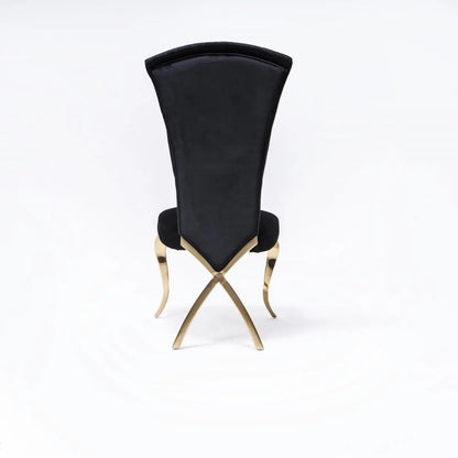 Valentino Titanium Gold Designer Dining Chair