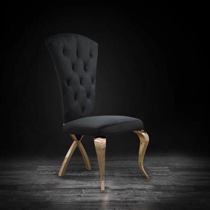 Valentino Titanium Gold Designer Dining Chair