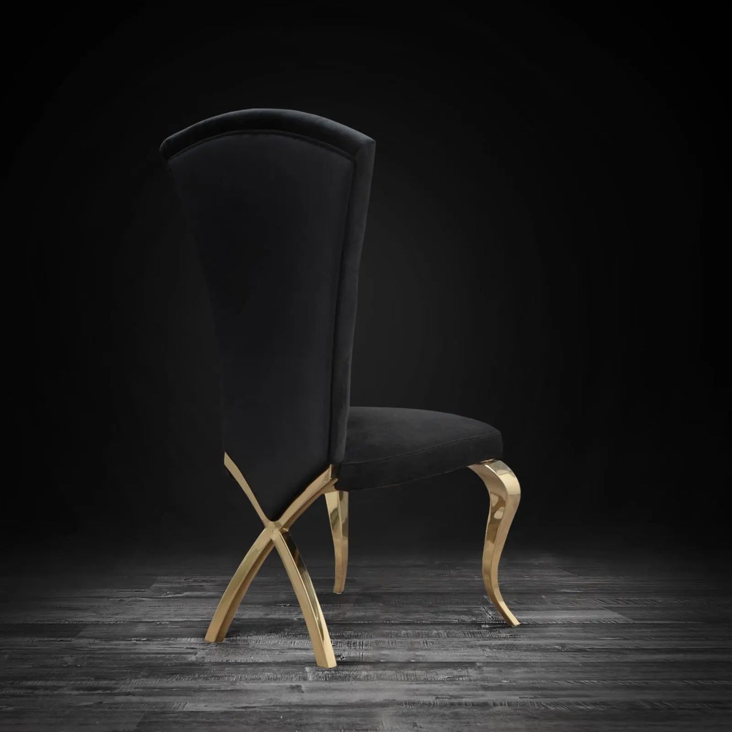 Valentino Titanium Gold Designer Dining Chair