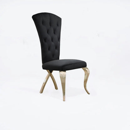 Valentino Titanium Gold Designer Dining Chair