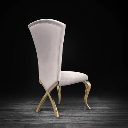 Valentino Titanium Gold Designer Dining Chair