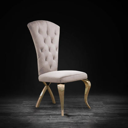 Valentino Titanium Gold Designer Dining Chair