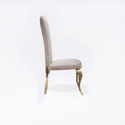 Valentino Titanium Gold Designer Dining Chair