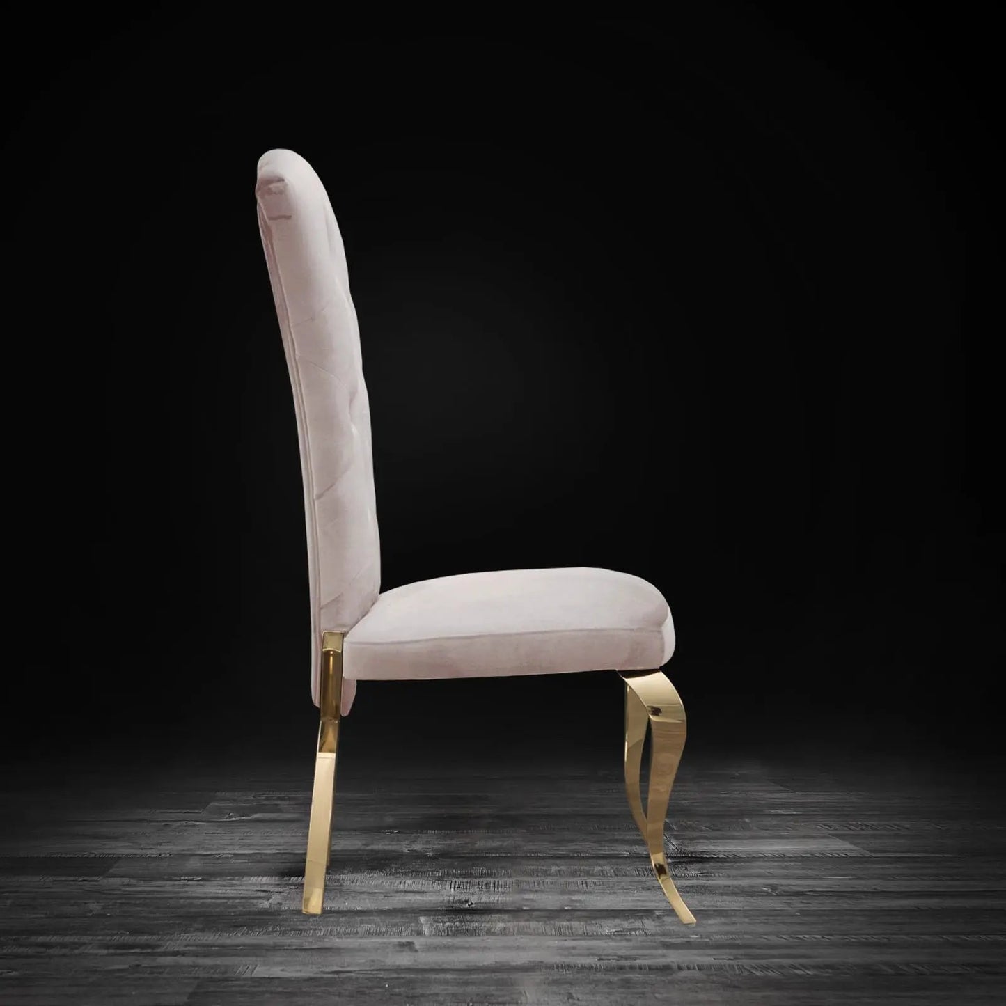 Valentino Titanium Gold Designer Dining Chair