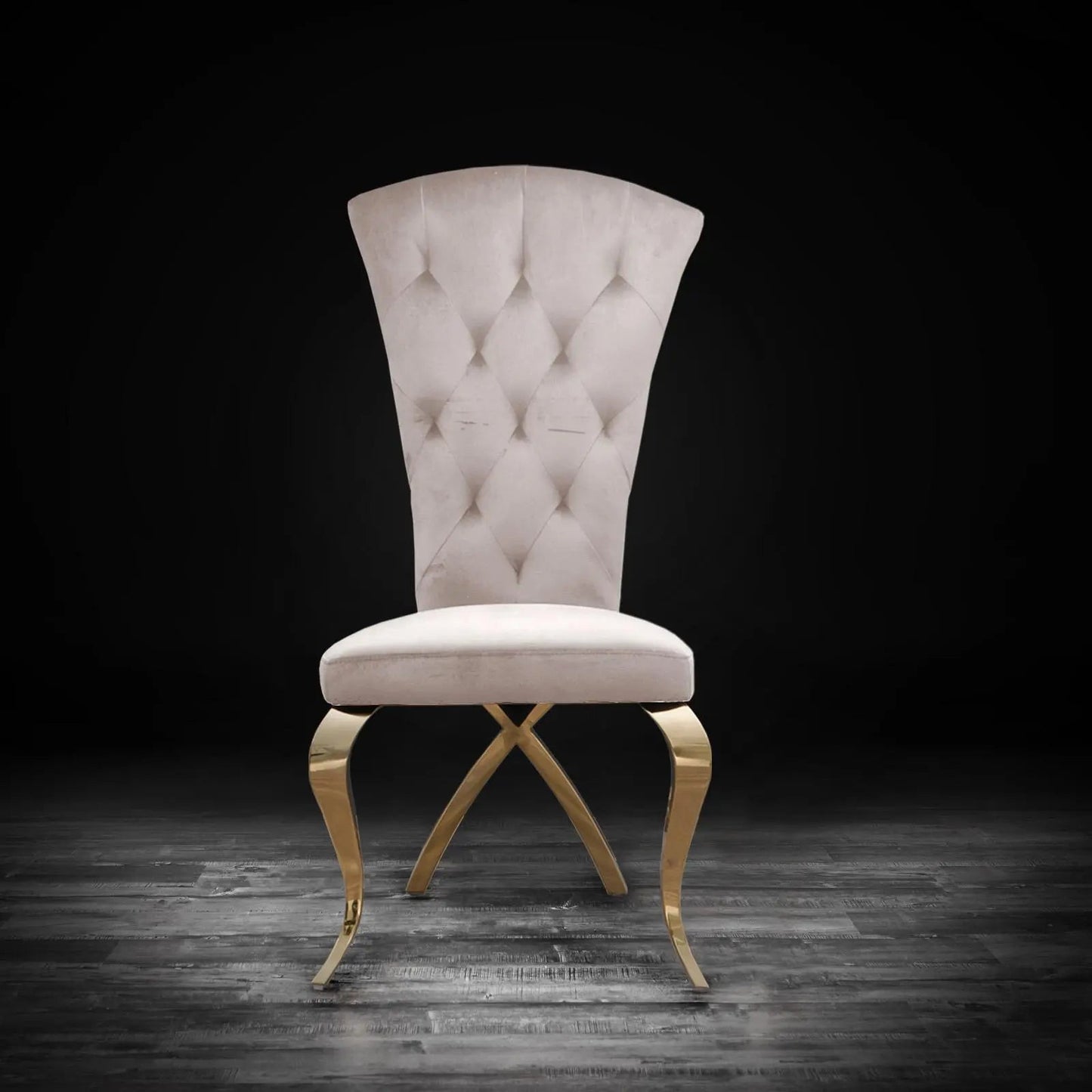 Valentino Titanium Gold Designer Dining Chair