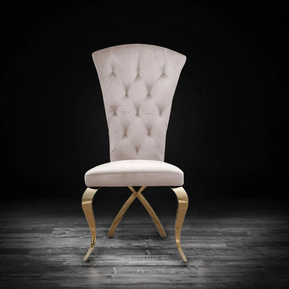 Valentino Titanium Gold Designer Dining Chair
