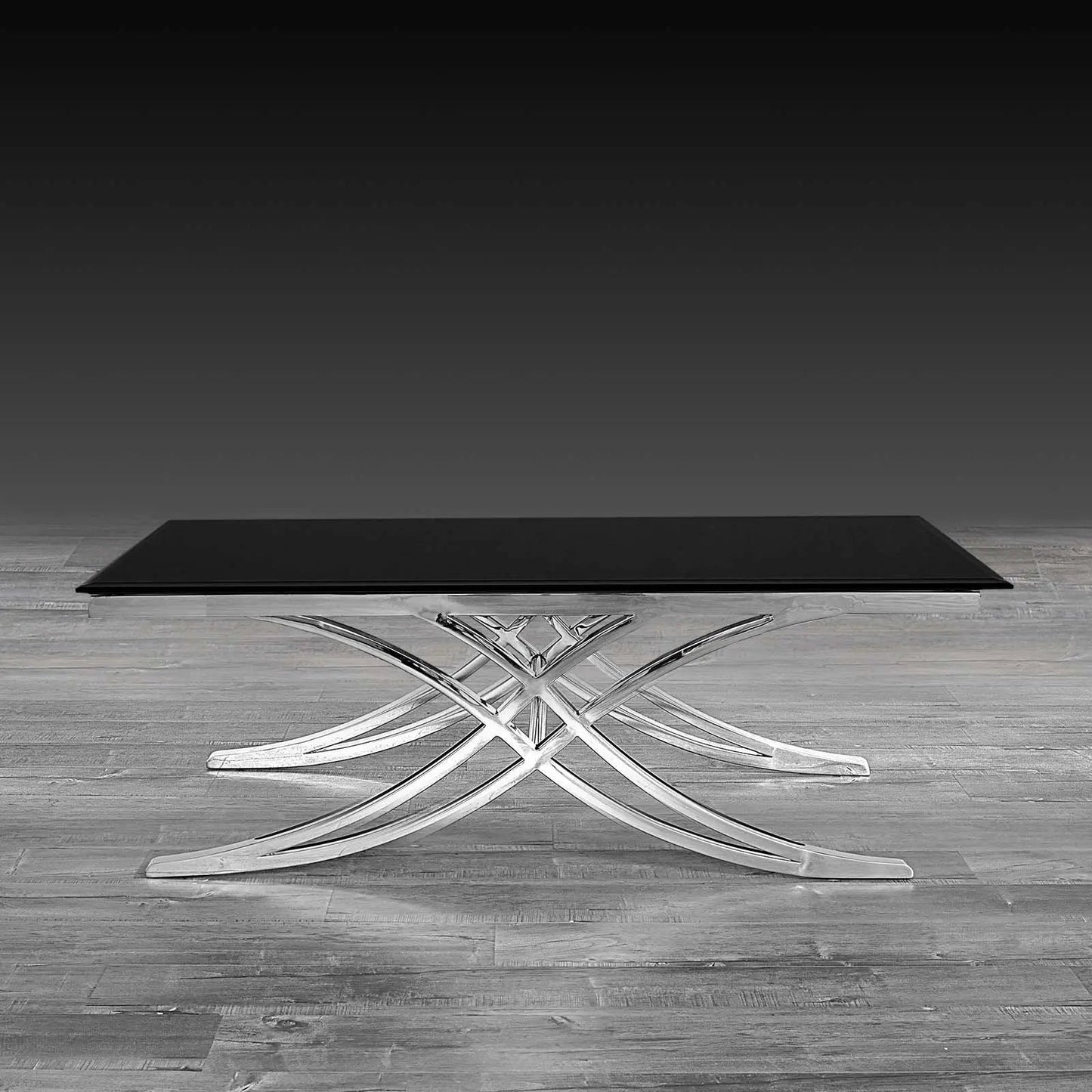 Valora Modern Stainless Steel Rectangular Coffee Table