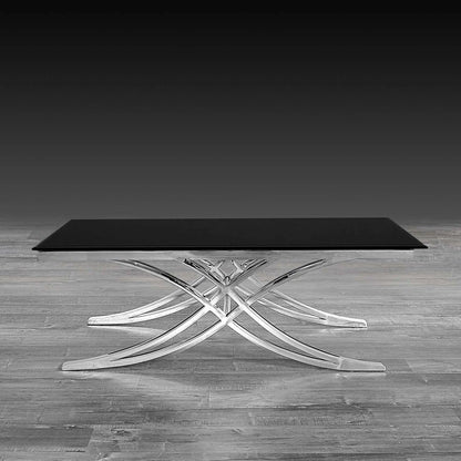 Valora Modern Stainless Steel Rectangular Coffee Table