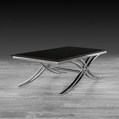 Valora Modern Stainless Steel Rectangular Coffee Table