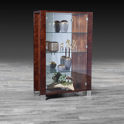 Vanguard Lacquered Curio – Brown Finish