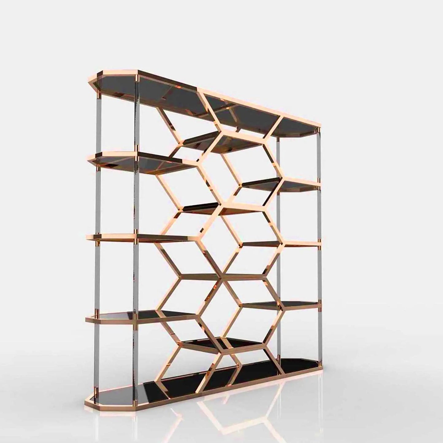 Varossi Modern Hexagon Shelf – Rose Gold