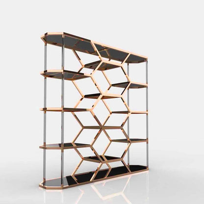 Varossi Modern Hexagon Shelf – Rose Gold