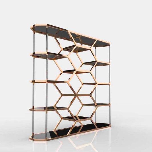 Varossi Modern Hexagon Shelf – Rose Gold