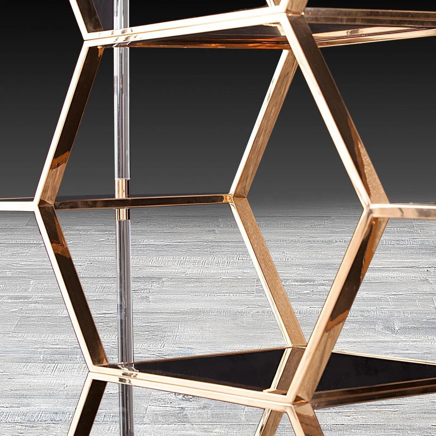 Varossi Modern Hexagon Shelf – Rose Gold