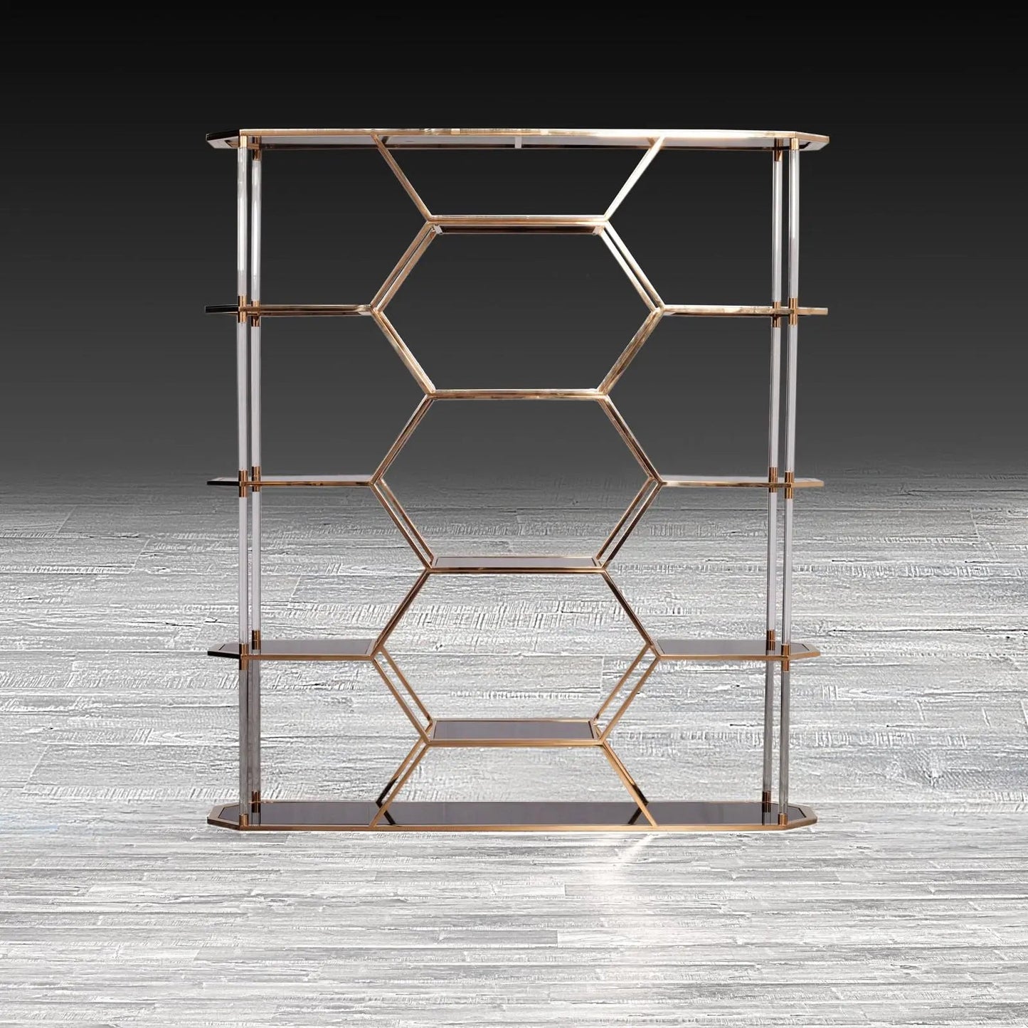 Varossi Modern Hexagon Shelf – Rose Gold
